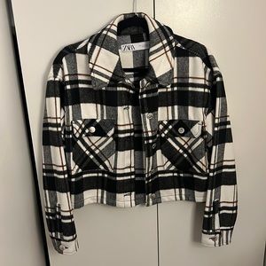 Plaid cropped Zara shacket, Small